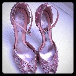 All leather Silver &pink shoes